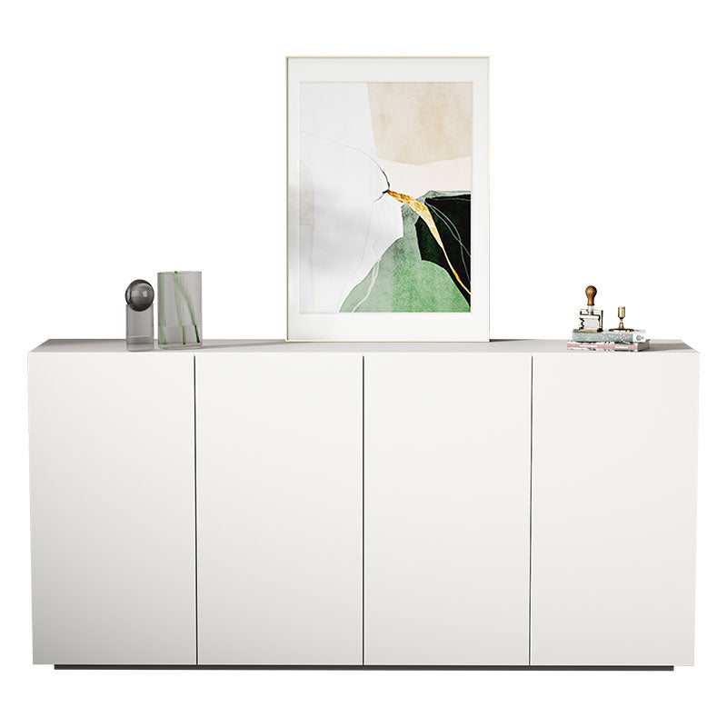 White Sideboard Cabinet Contemporary Style 34.6" High Buffet Stand