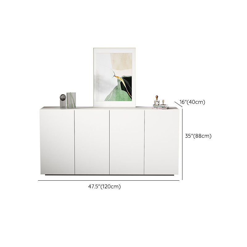 White Sideboard Cabinet Contemporary Style 34.6" High Buffet Stand