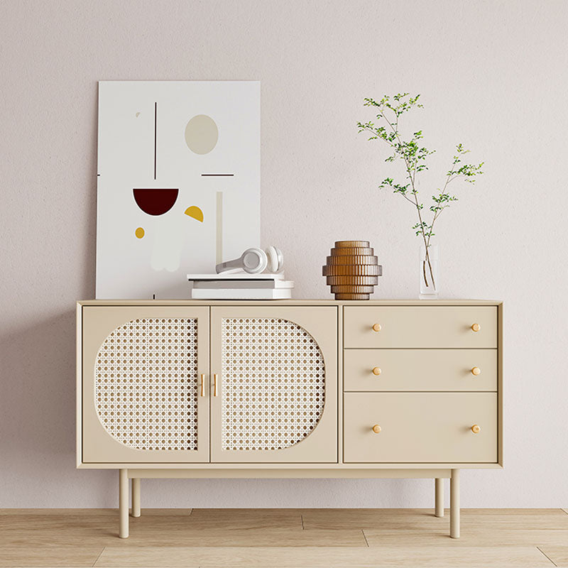 Modernism Wood Sideboard Table 3-Drawer White Sideboard for Living Room