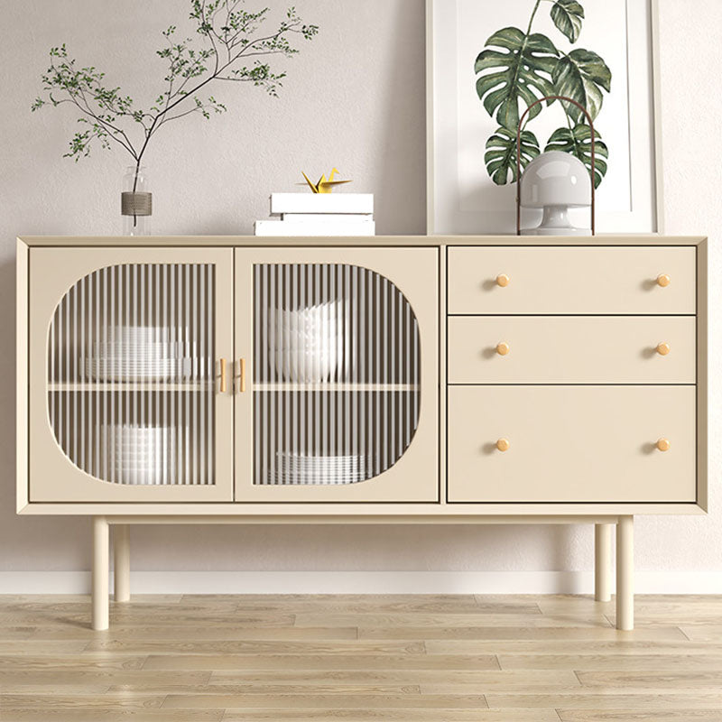 Modernism Wood Sideboard Table 3-Drawer White Sideboard for Living Room