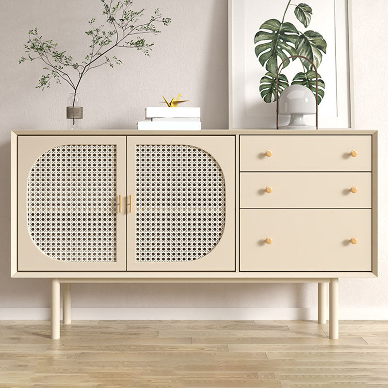 Modernism Wood Sideboard Table 3-Drawer White Sideboard for Living Room