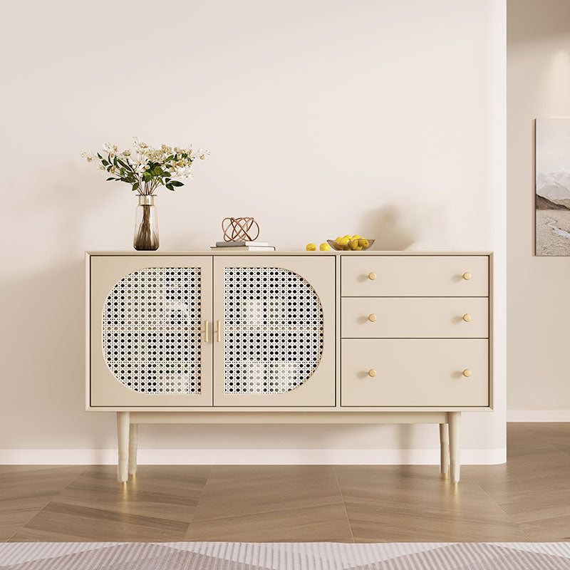 Modernism Wood Sideboard Table 3-Drawer White Sideboard for Living Room