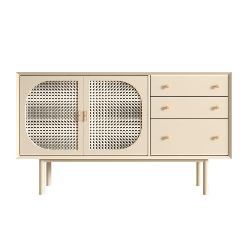 Modernism Wood Sideboard Table 3-Drawer White Sideboard for Living Room