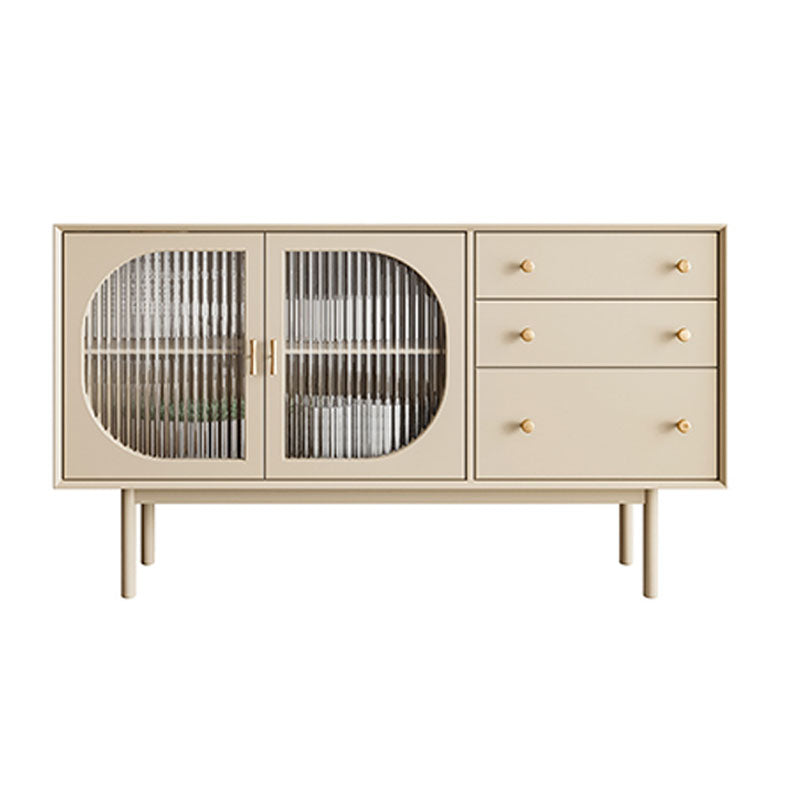 Modernism Wood Sideboard Table 3-Drawer White Sideboard for Living Room