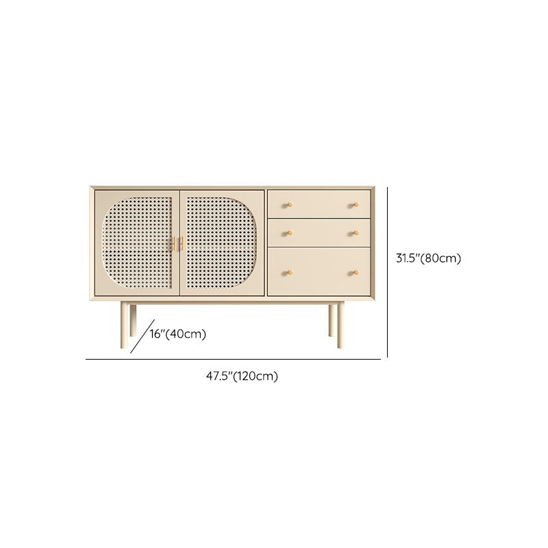 Modernism Wood Sideboard Table 3-Drawer White Sideboard for Living Room