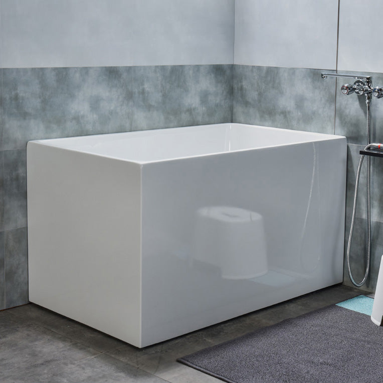 Modern Rectangular Stand Alone Bath Acrylic Soaking White Bathtub