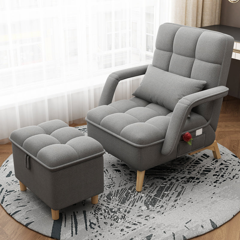 22.8" Wide Adjustable Recliner Chair Nordic Wood Frame Recliner with Storage and Footrest