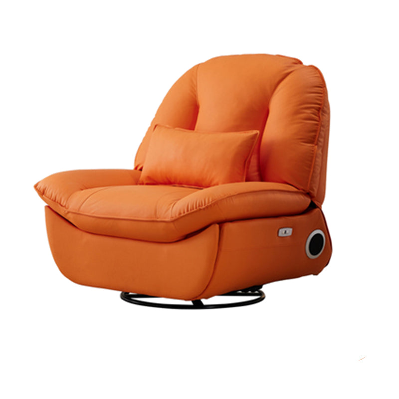 Contemporary Bonded Leather Standard Recliner in Orange/Green