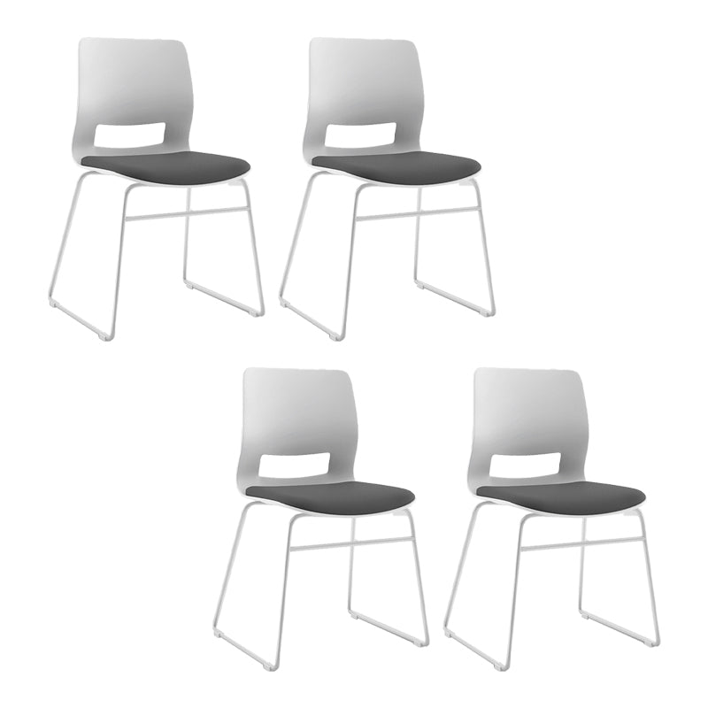 Contemporary Mid Back Office Chair White Frame Conference Chair