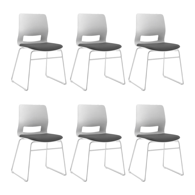 Contemporary Mid Back Office Chair White Frame Conference Chair