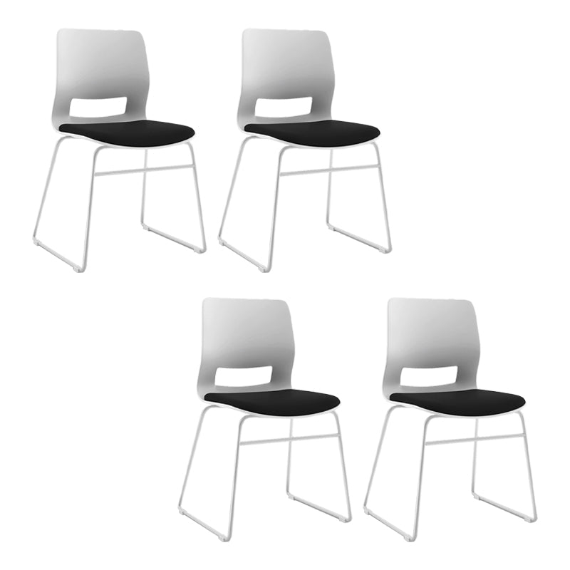 Contemporary Mid Back Office Chair White Frame Conference Chair