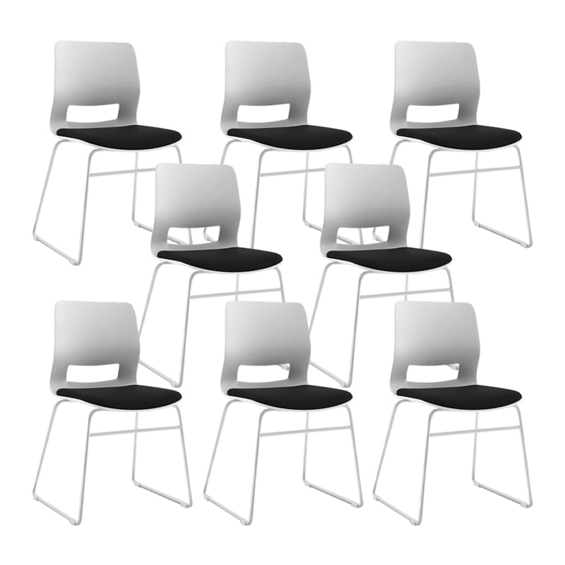 Contemporary Mid Back Office Chair White Frame Conference Chair