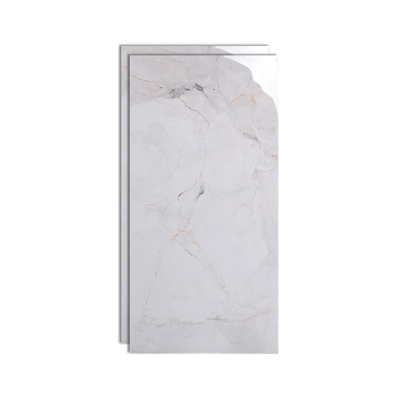 Rectangle White Singular Tile Marble Floor and Wall for Bathroom