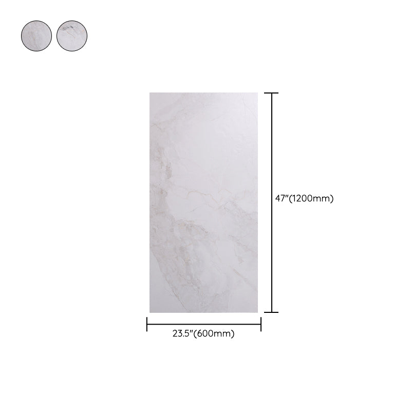 Rectangle White Singular Tile Marble Floor and Wall for Bathroom