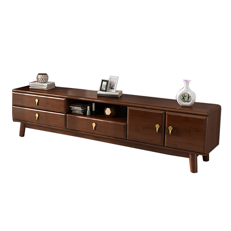 Solid Wood Stand Console Scandinavian TV Media Console with Drawers