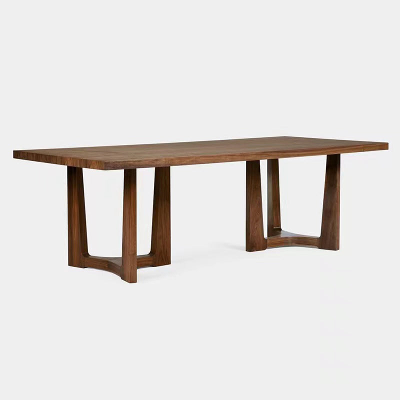 Rectangular Shaped Modern Office Table Wooden Writing Desk in Brown