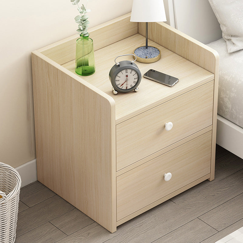 Modern Accent Table Nightstand Antique Finish Open Storage Bedside Cabinet