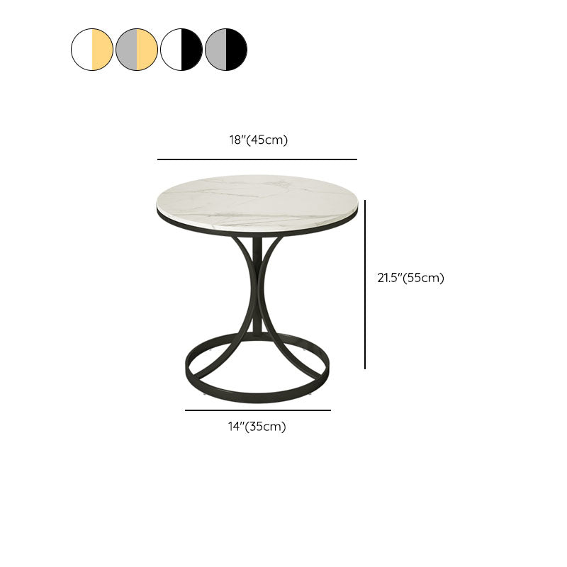 Glam Night Table Stone Accent Table Nightstand with Shelves for Bedroom