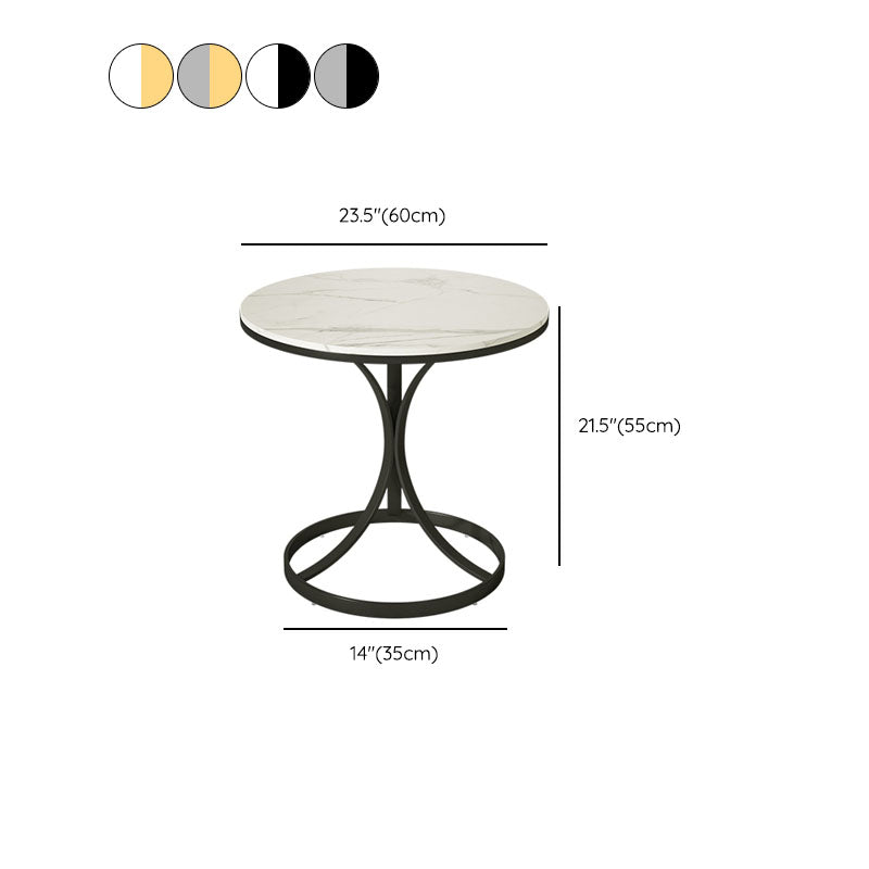 Glam Night Table Stone Accent Table Nightstand with Shelves for Bedroom