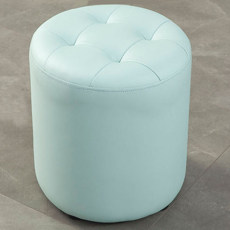 Modern Orange Pouf Water Resistant Round Pouf for Living Room