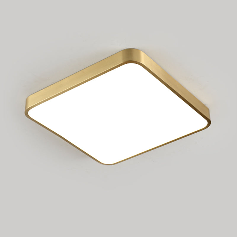 Minimalism Ceiling Light Fixture Gold Flush Mount with Metal for Living Room