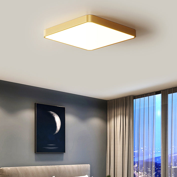 Minimalism Ceiling Light Fixture Gold Flush Mount with Metal for Living Room