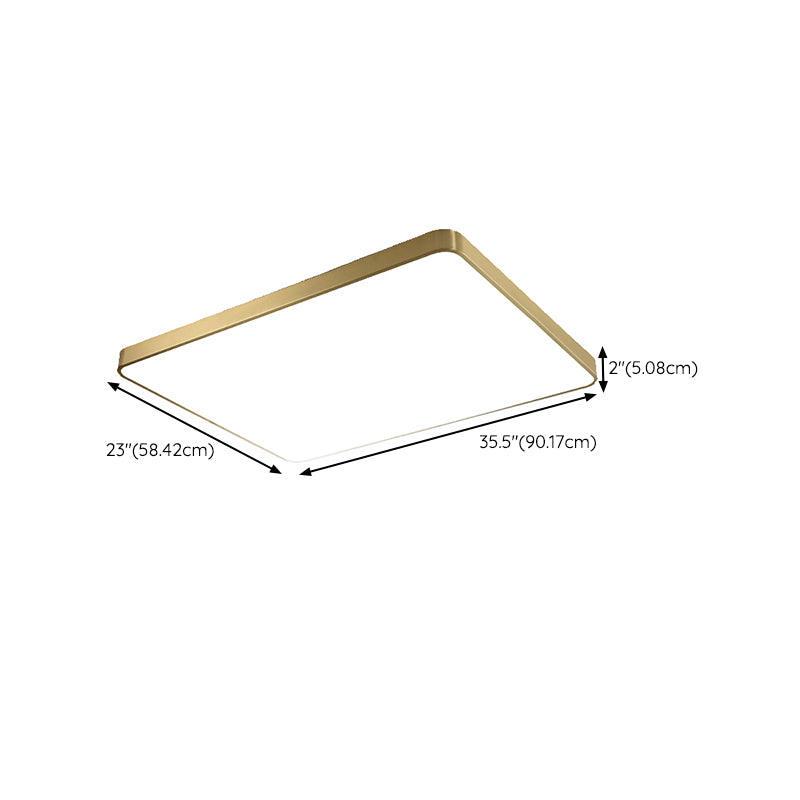 Minimalism Ceiling Light Fixture Gold Flush Mount with Metal for Living Room