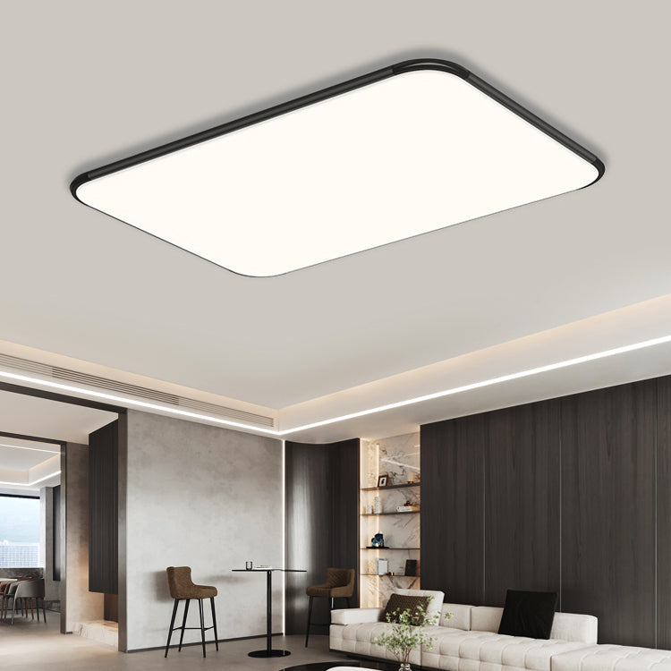 Minimalism Ceiling Light Fixture Black and White LED Flush Mount for Bedroom