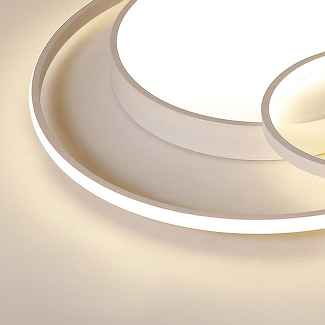 Minimalism Ceiling Light Fixture Circle LED Flush Mount in White for Bedroom