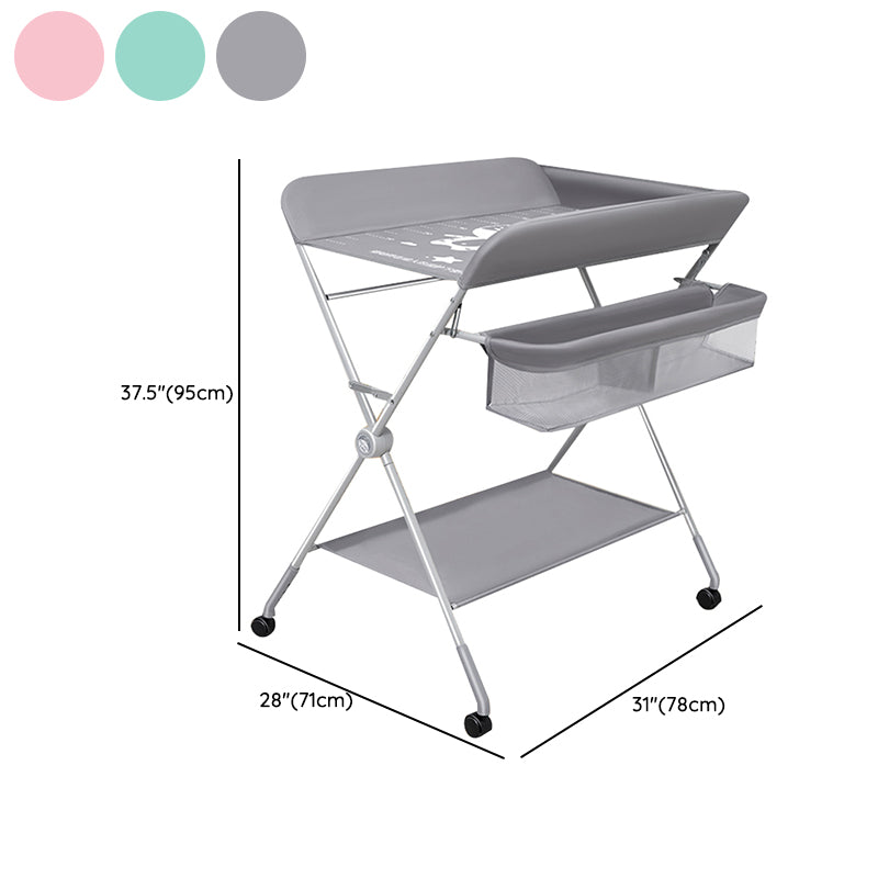 Folding Baby Changing Table Portable Changing Table with Shelf