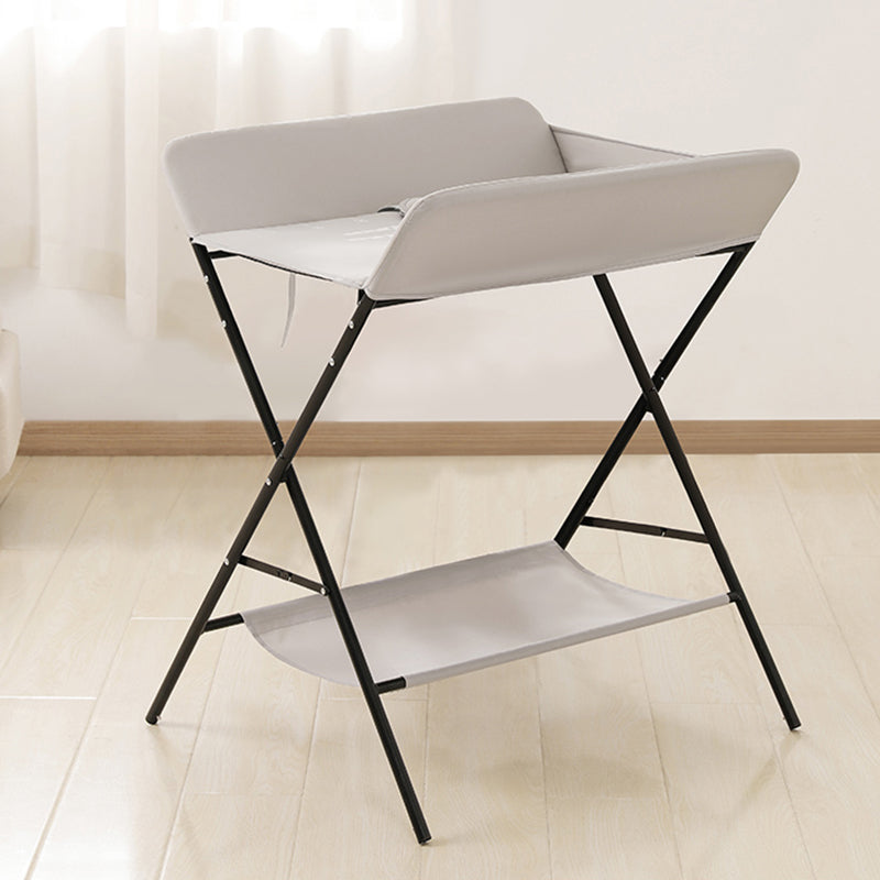 Modern Flat Top Baby Changing Table Metal Folding Changing Table with Safety Rails