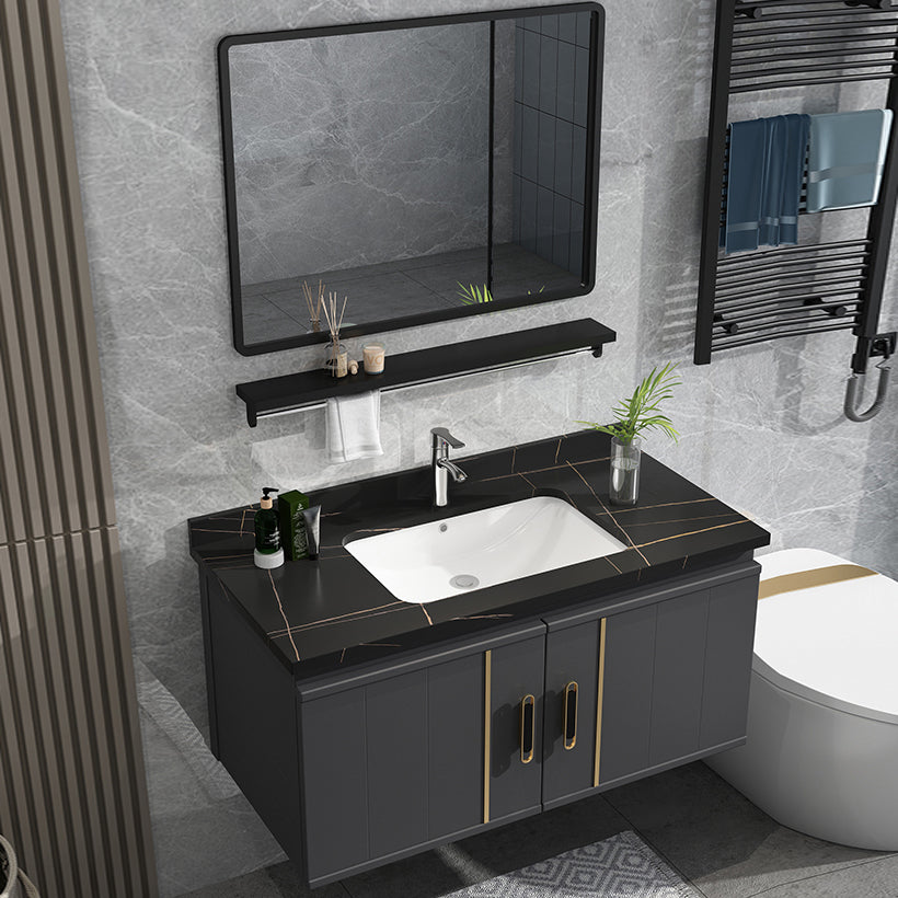 Modern Bathroom Vanity Set Wall Mount Bathroom Sink Vanity with Mirror