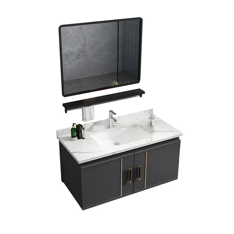 Modern Bathroom Vanity Set Wall Mount Bathroom Sink Vanity with Mirror