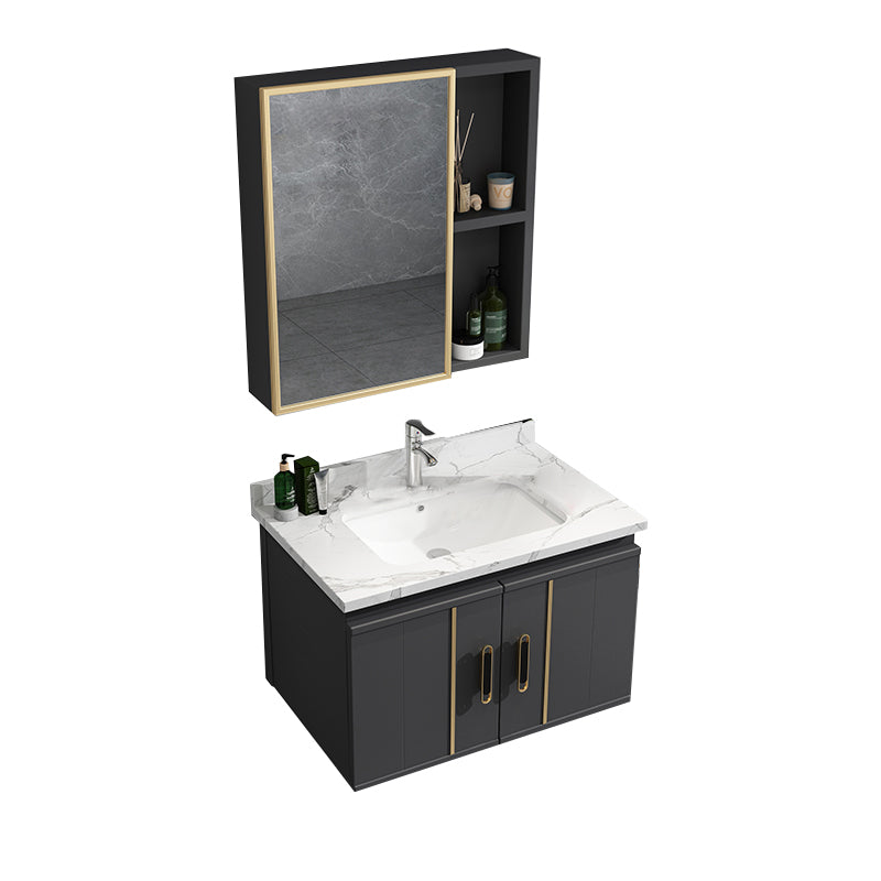 Modern Bathroom Vanity Set Wall Mount Bathroom Sink Vanity with Mirror