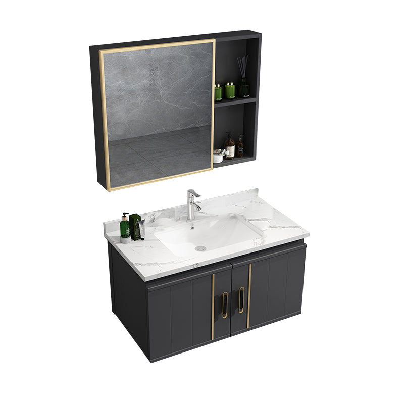 Modern Bathroom Vanity Set Wall Mount Bathroom Sink Vanity with Mirror