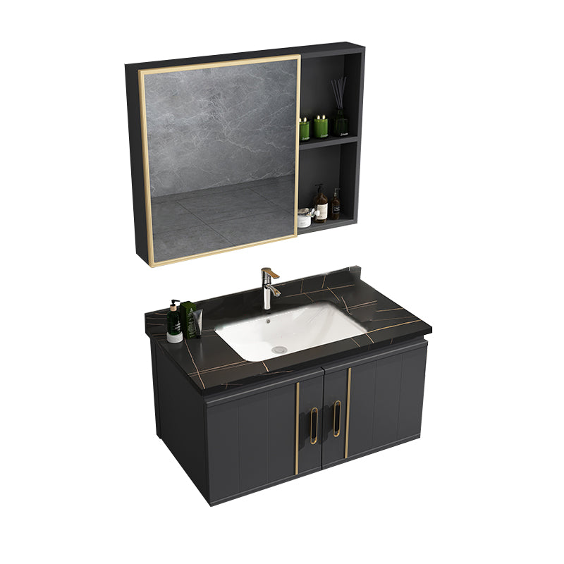 Modern Bathroom Vanity Set Wall Mount Bathroom Sink Vanity with Mirror