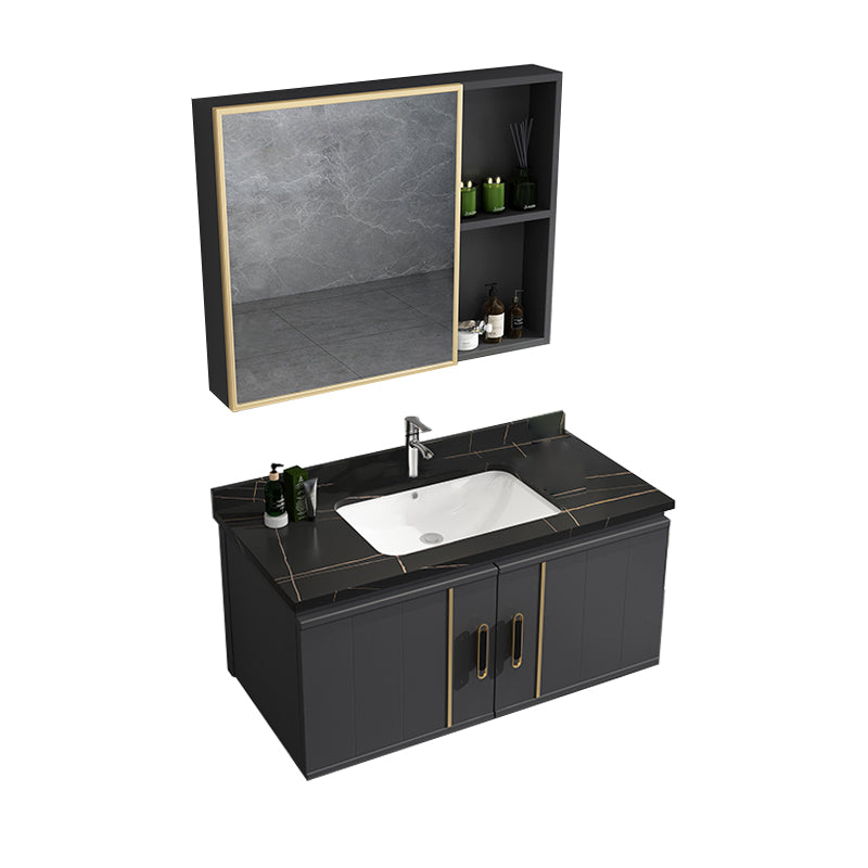 Modern Bathroom Vanity Set Wall Mount Bathroom Sink Vanity with Mirror