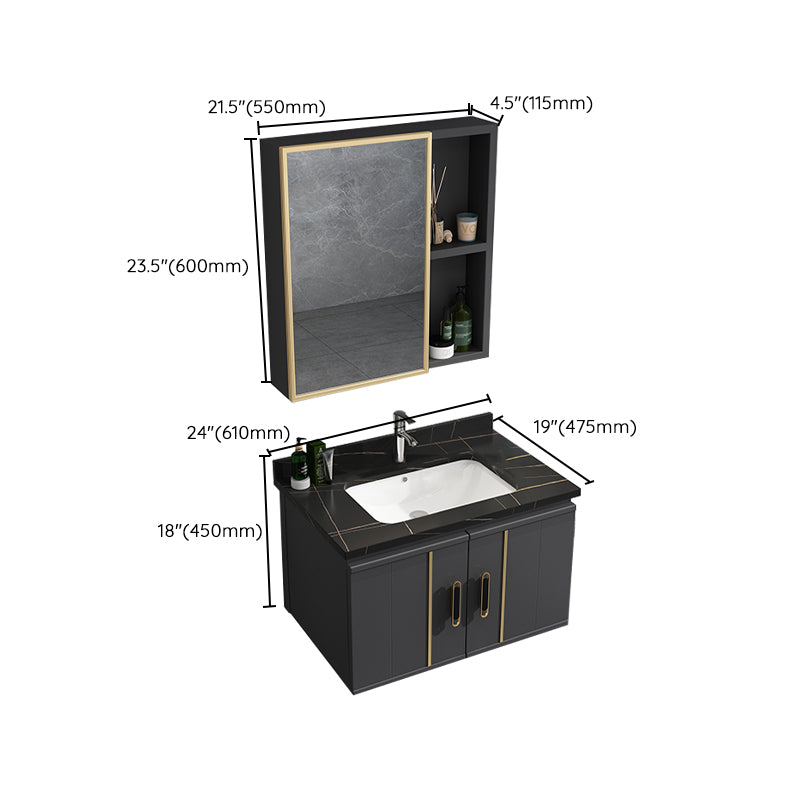 Modern Bathroom Vanity Set Wall Mount Bathroom Sink Vanity with Mirror