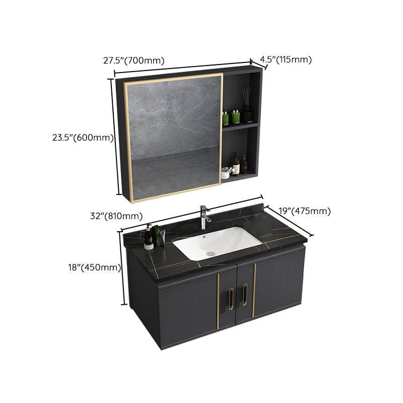 Modern Bathroom Vanity Set Wall Mount Bathroom Sink Vanity with Mirror