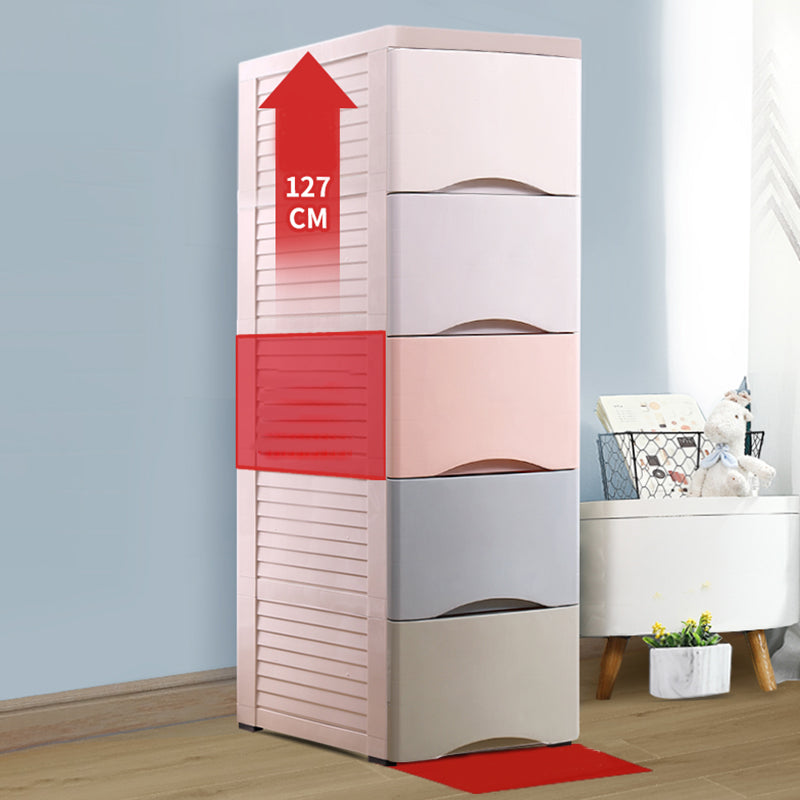 Contemporary Plastic Nursery Dresser Vertical Kids Nightstand for Room