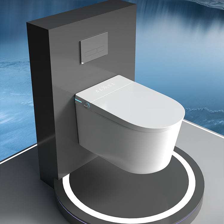 Elongated Wall Mounted Bidet Foot Sensor Wall Hung Toilet Set