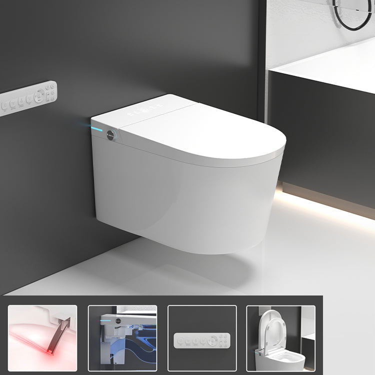 Elongated Wall Mounted Bidet Foot Sensor Wall Hung Toilet Set