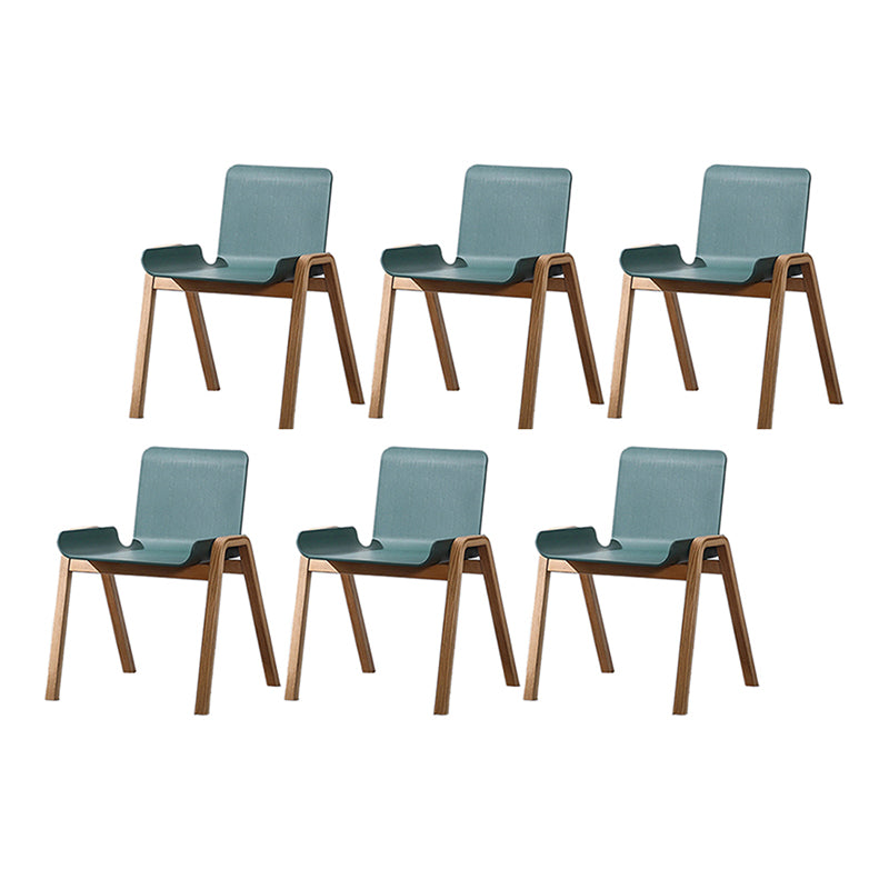 Modern Patio Dining Chair Solid Wood Stacking Outdoors Dining Chairs