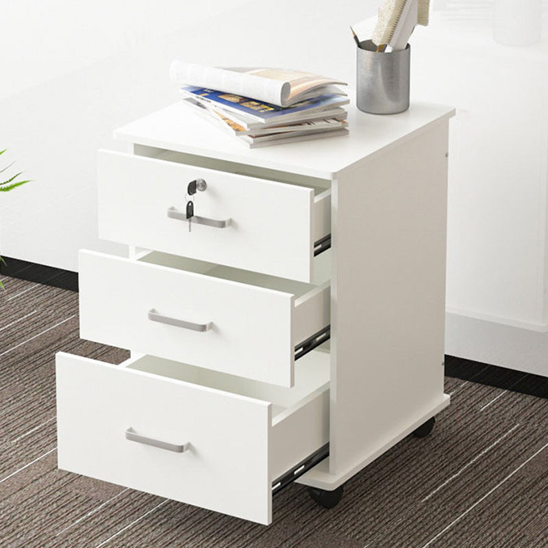 Modern Style Vertical Filing Cabinet Wood Locking Storage Filing Cabinet with Wheels