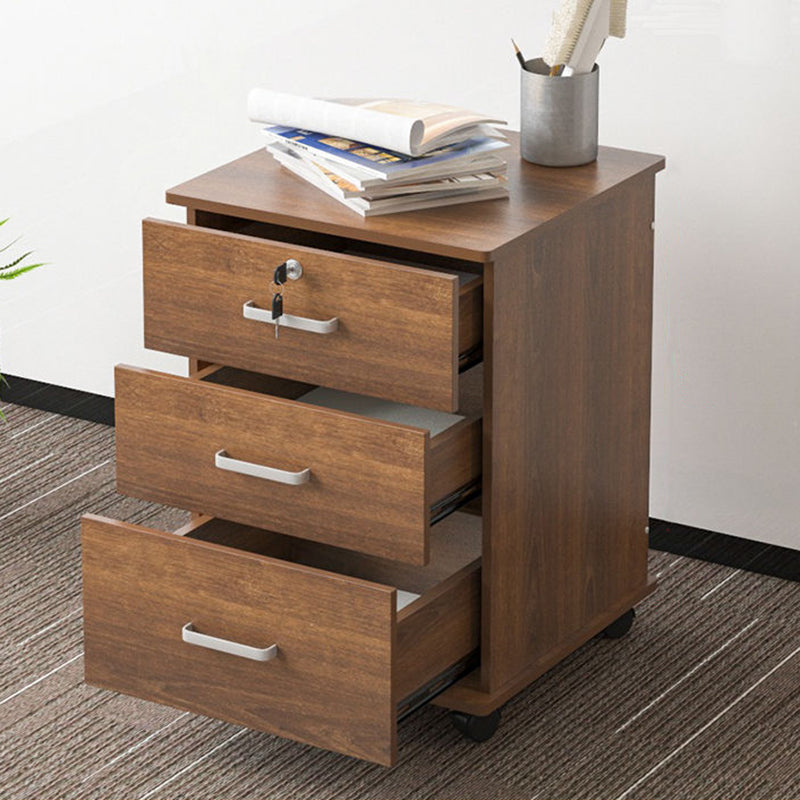 Modern Style Vertical Filing Cabinet Wood Locking Storage Filing Cabinet with Wheels