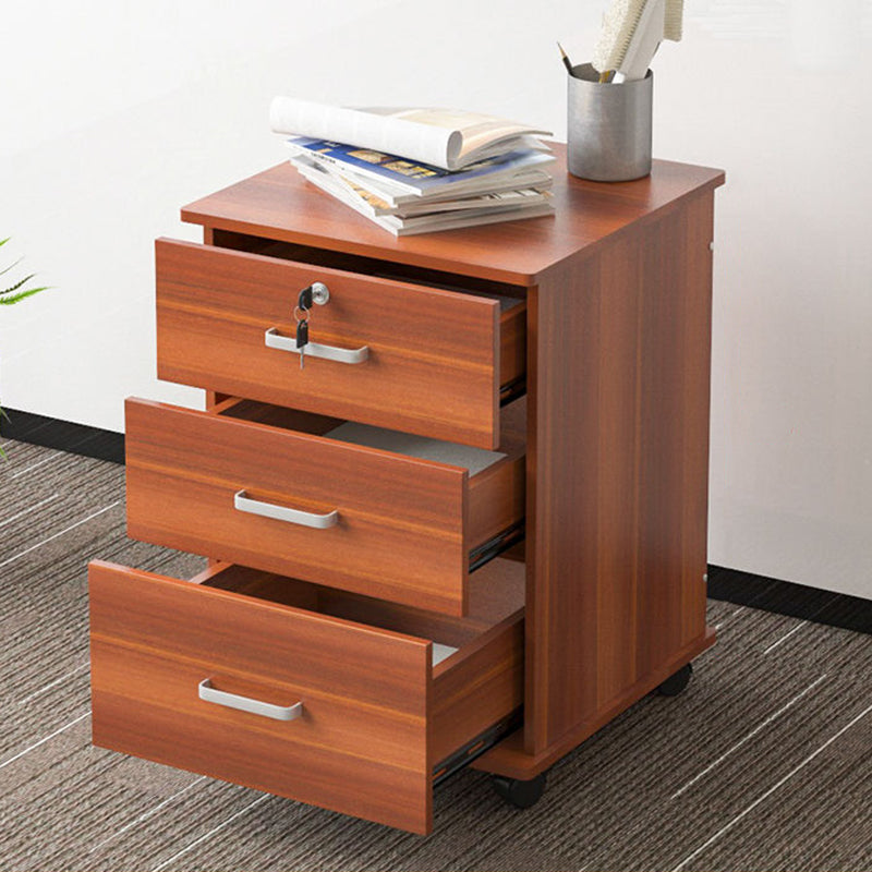 Modern Style Vertical Filing Cabinet Wood Locking Storage Filing Cabinet with Wheels