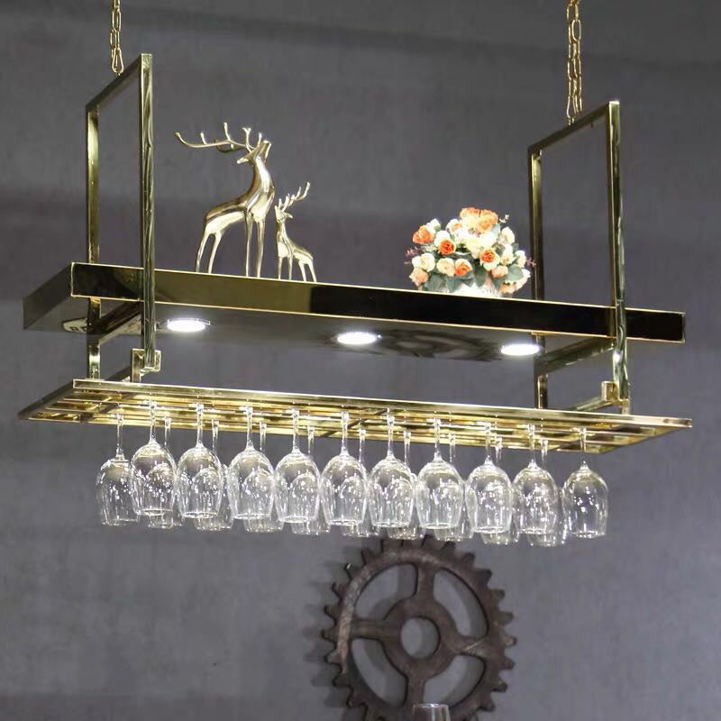 Luxury Wine Glass Rack Metal Kitchen Stemware Holder in Gold