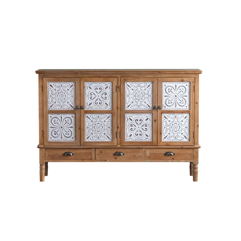 Farmhouse Sideboard Solid Wood Storage Sideboard Buffet with Doors for Dining Room