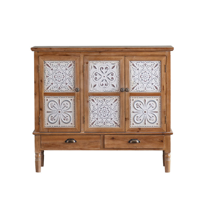 Farmhouse Sideboard Solid Wood Storage Sideboard Buffet with Doors for Dining Room