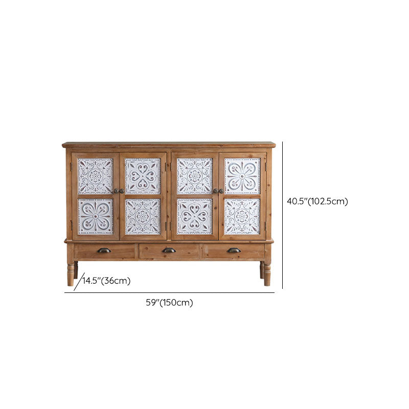 Farmhouse Sideboard Solid Wood Storage Sideboard Buffet with Doors for Dining Room